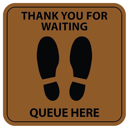 Identity Group Queue Here, Brown, 15" 8476XBR
